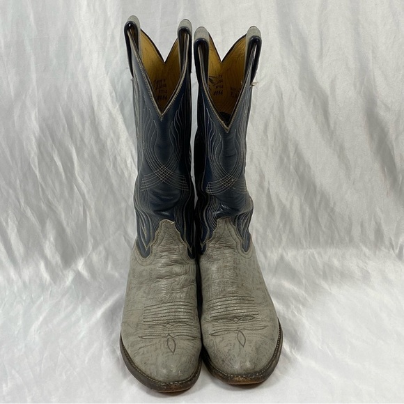 Tony Lama Men’s Gray Western Cowboy Boots Size 7 B Style 8086 - Picture 2 of 16